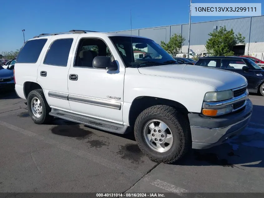 2003 Chevrolet Tahoe C1500 VIN: 1GNEC13VX3J299111 Lot: 40131014