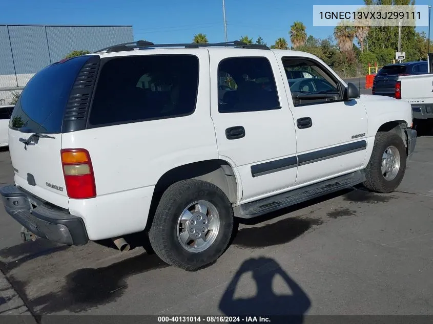 2003 Chevrolet Tahoe C1500 VIN: 1GNEC13VX3J299111 Lot: 40131014