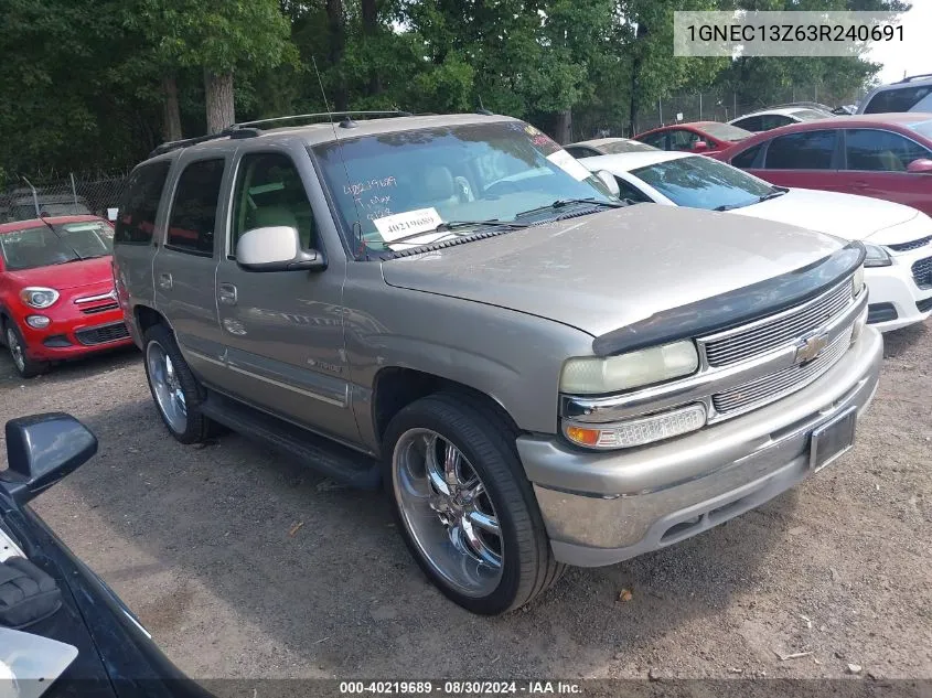 2003 Chevrolet Tahoe Lt VIN: 1GNEC13Z63R240691 Lot: 40219689