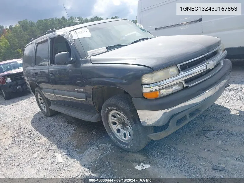 2003 Chevrolet Tahoe Ls VIN: 1GNEC13Z43J167853 Lot: 40300444