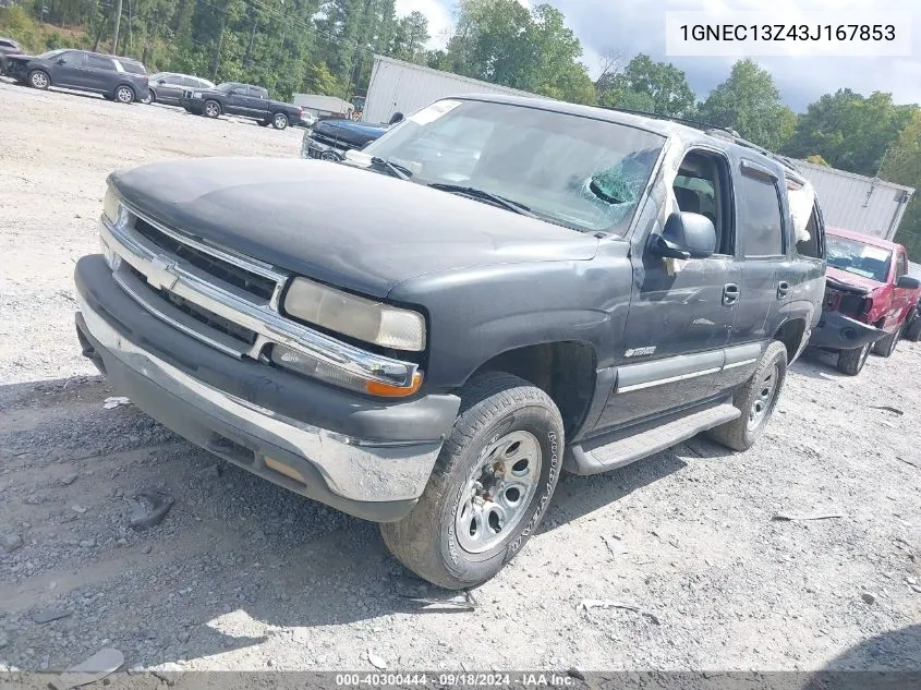 2003 Chevrolet Tahoe Ls VIN: 1GNEC13Z43J167853 Lot: 40300444