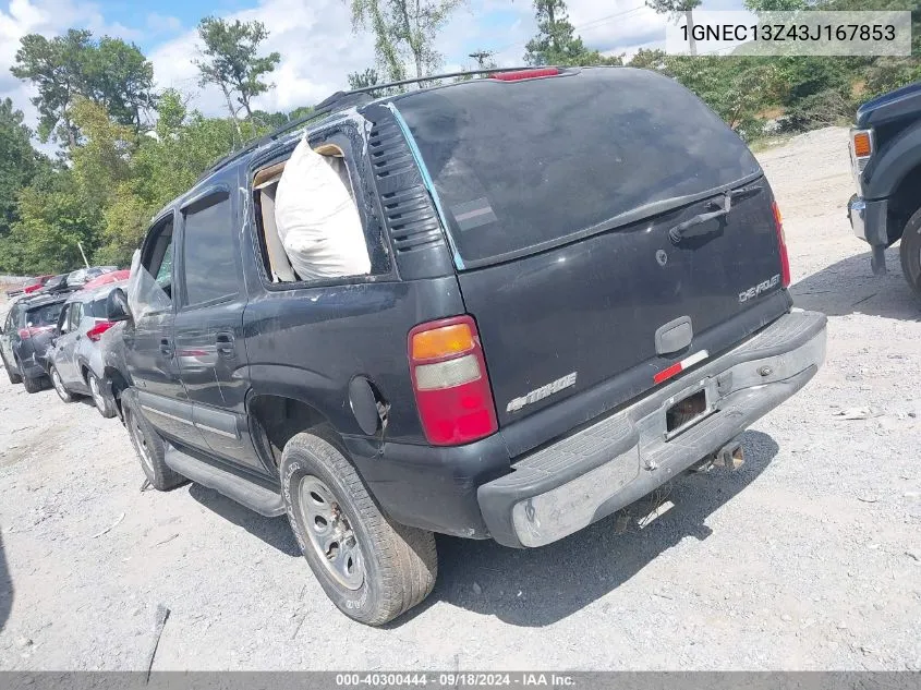 2003 Chevrolet Tahoe Ls VIN: 1GNEC13Z43J167853 Lot: 40300444