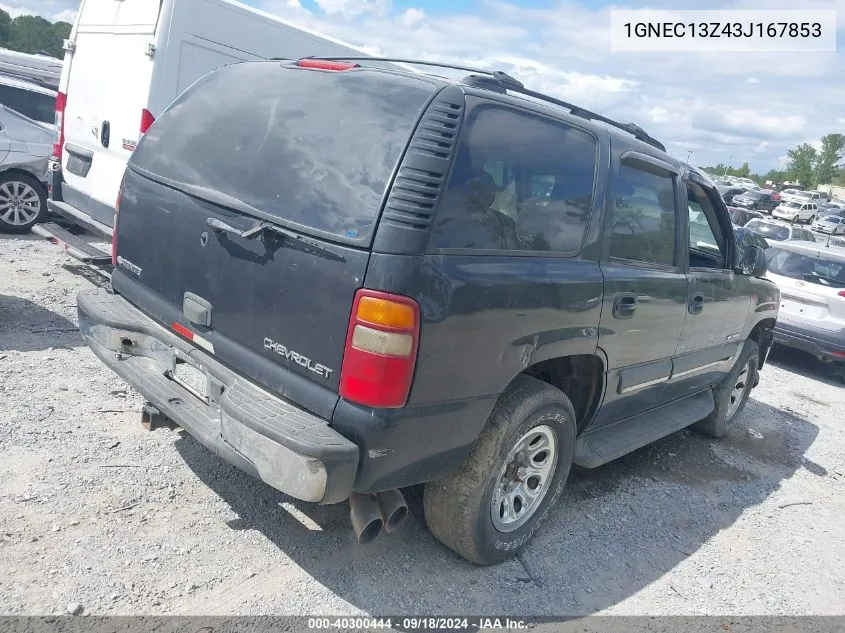 1GNEC13Z43J167853 2003 Chevrolet Tahoe Ls