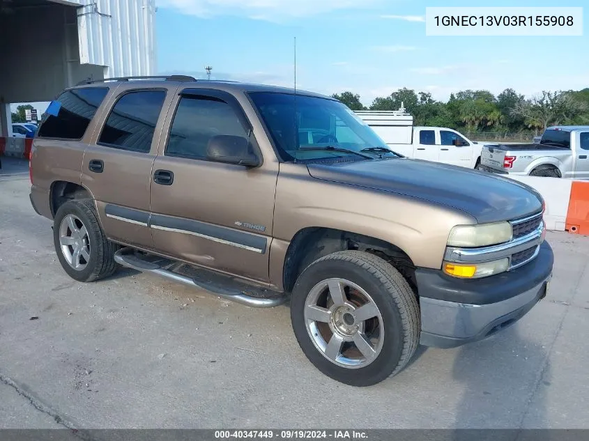 1GNEC13V03R155908 2003 Chevrolet Tahoe Ls