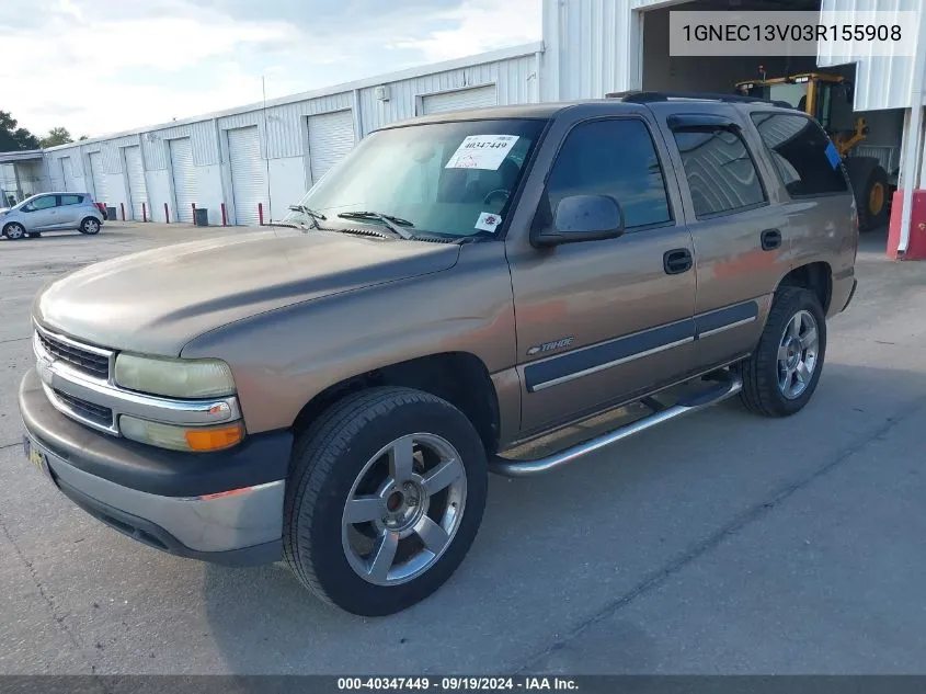 1GNEC13V03R155908 2003 Chevrolet Tahoe Ls