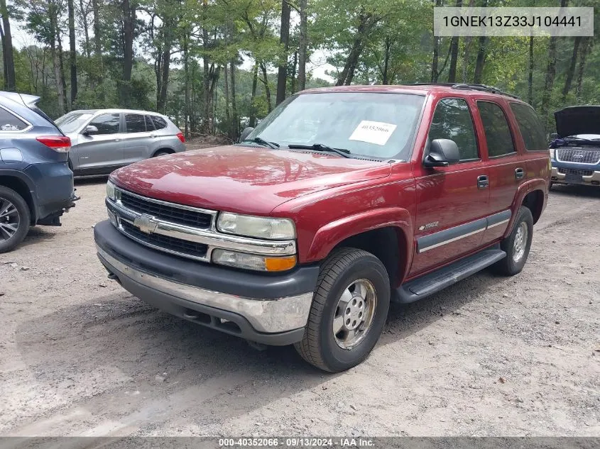 2003 Chevrolet Tahoe Ls VIN: 1GNEK13Z33J104441 Lot: 40352066