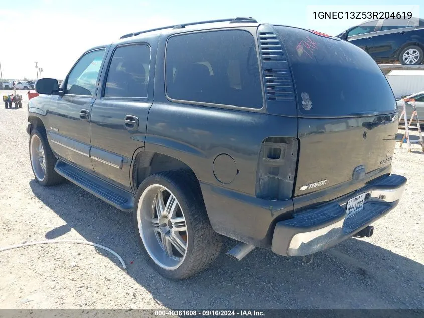 2003 Chevrolet Tahoe Ls VIN: 1GNEC13Z53R204619 Lot: 40361608