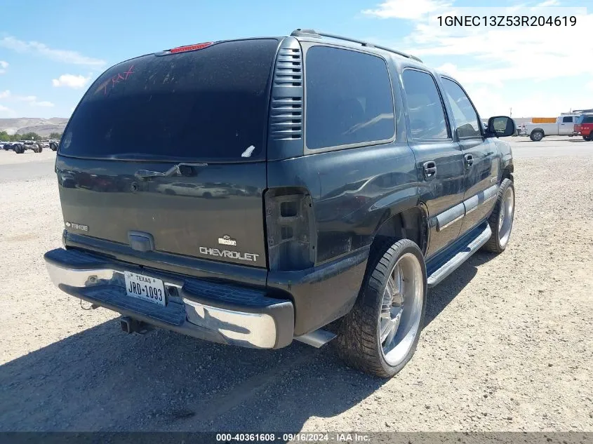 2003 Chevrolet Tahoe Ls VIN: 1GNEC13Z53R204619 Lot: 40361608