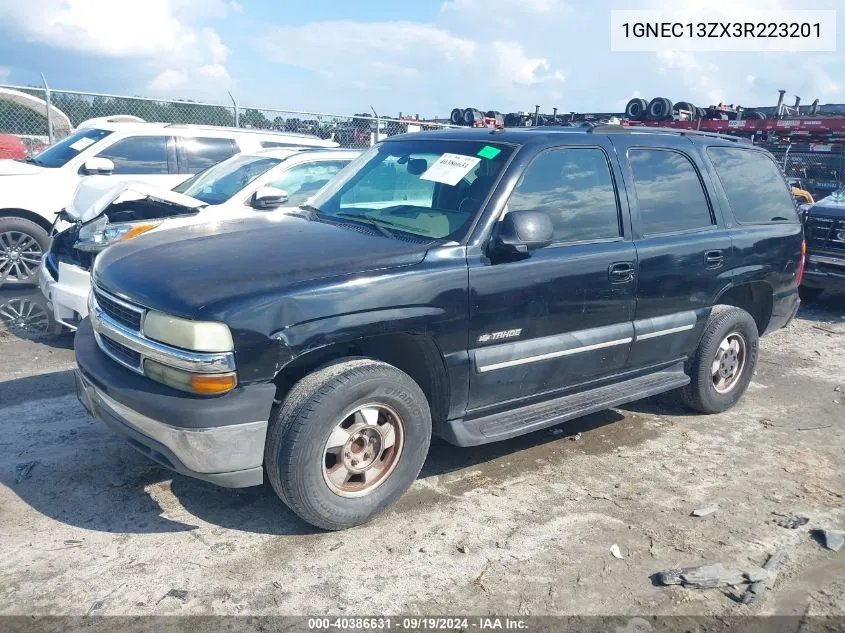 2003 Chevrolet Tahoe Lt VIN: 1GNEC13ZX3R223201 Lot: 40386631