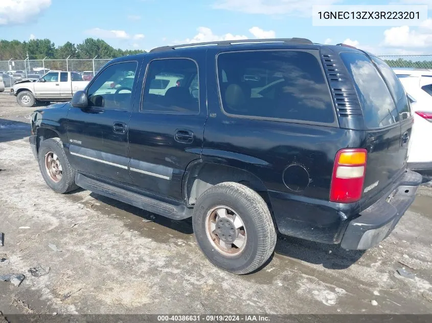 2003 Chevrolet Tahoe Lt VIN: 1GNEC13ZX3R223201 Lot: 40386631