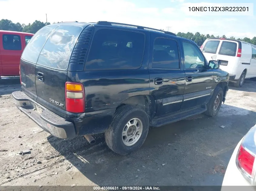 2003 Chevrolet Tahoe Lt VIN: 1GNEC13ZX3R223201 Lot: 40386631