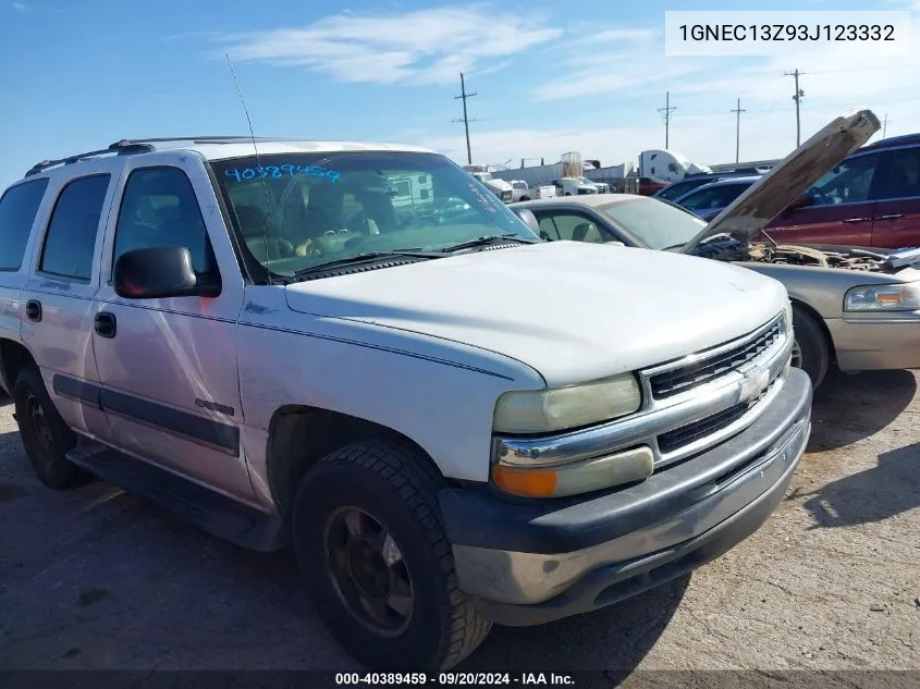 2003 Chevrolet Tahoe Ls VIN: 1GNEC13Z93J123332 Lot: 40389459