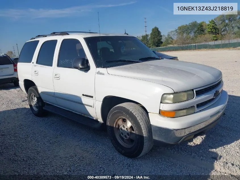 1GNEK13Z43J218819 2003 Chevrolet Tahoe Lt