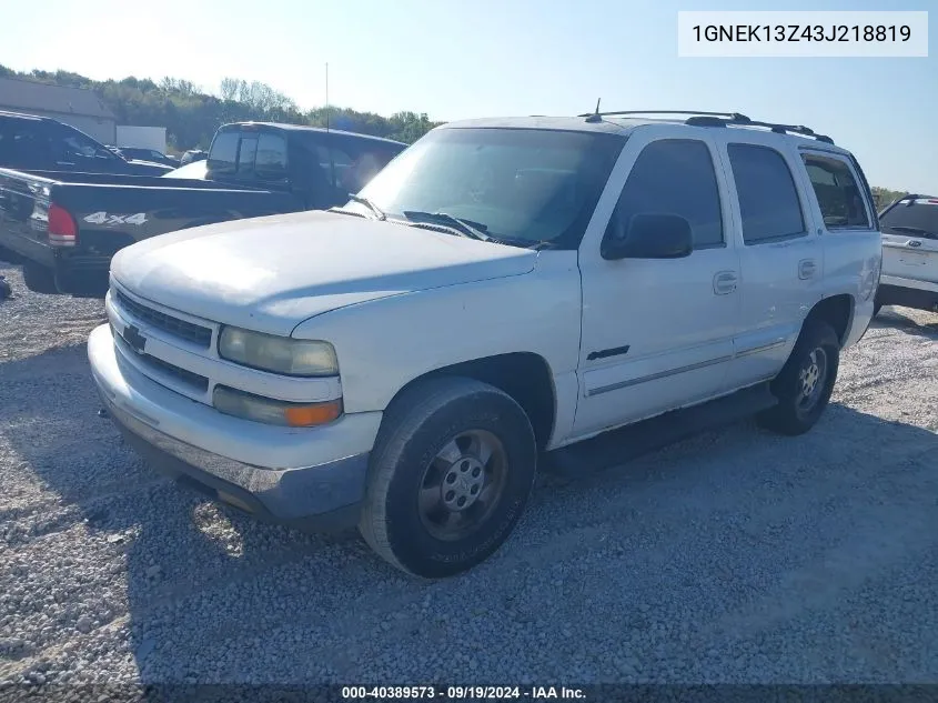 1GNEK13Z43J218819 2003 Chevrolet Tahoe Lt