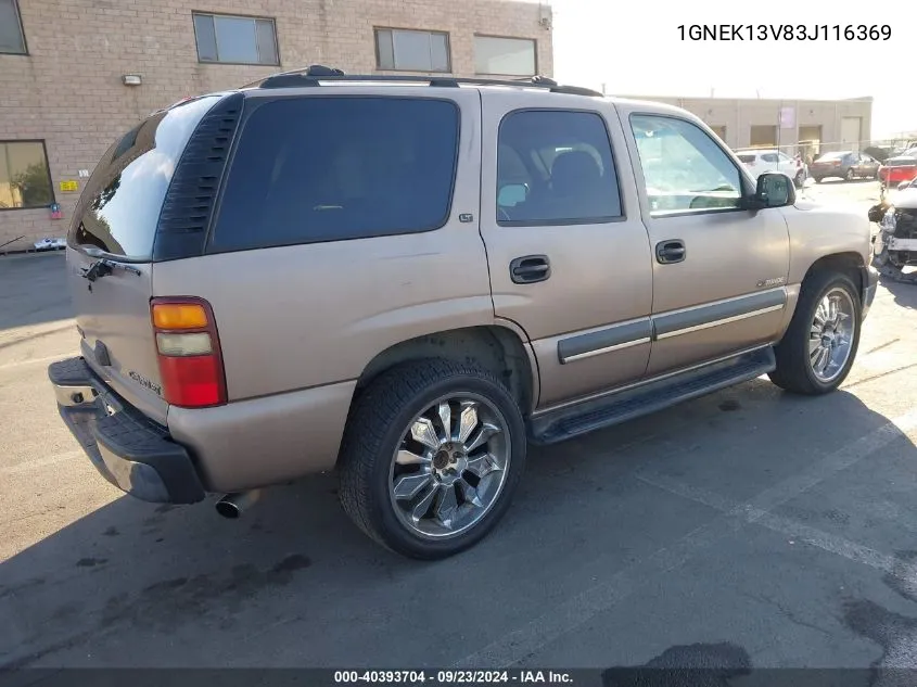 2003 Chevrolet Tahoe K1500 VIN: 1GNEK13V83J116369 Lot: 40393704