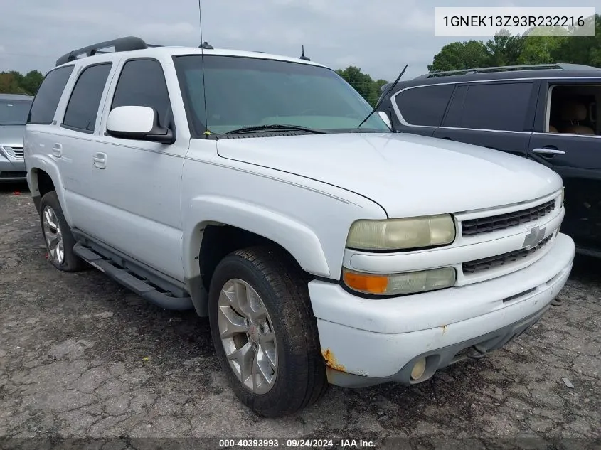 2003 Chevrolet Tahoe K1500 VIN: 1GNEK13Z93R232216 Lot: 40393993