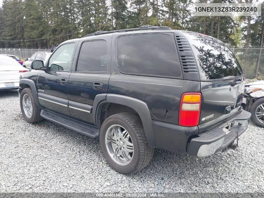 2003 Chevrolet Tahoe Lt VIN: 1GNEK13Z83R239240 Lot: 40401562