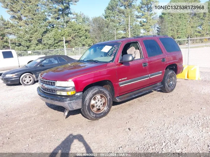 2003 Chevrolet Tahoe Ls VIN: 1GNEC13Z53R173968 Lot: 40406823