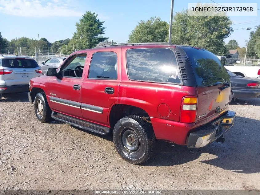 2003 Chevrolet Tahoe Ls VIN: 1GNEC13Z53R173968 Lot: 40406823