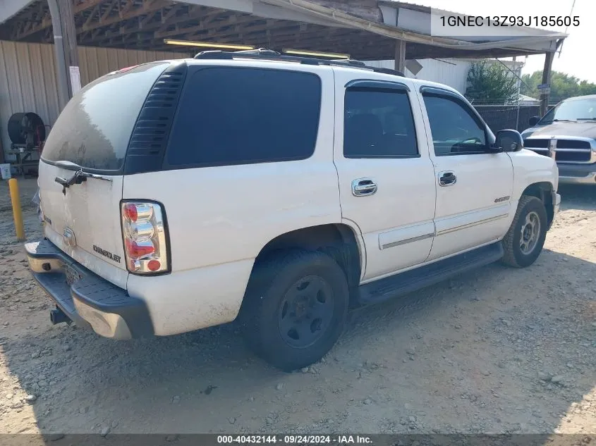 2003 Chevrolet Tahoe Ls VIN: 1GNEC13Z93J185605 Lot: 40432144