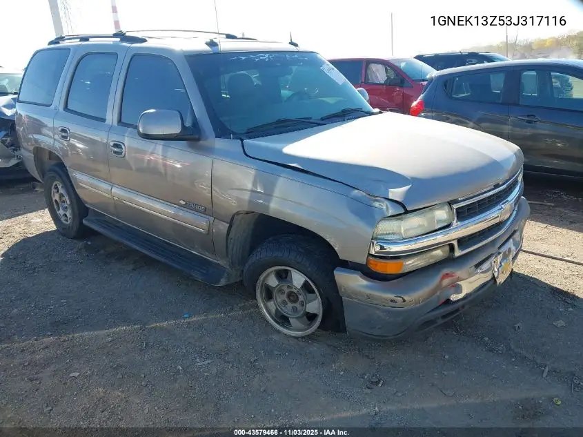 1GNEK13Z53J317116 2003 Chevrolet Tahoe Lt