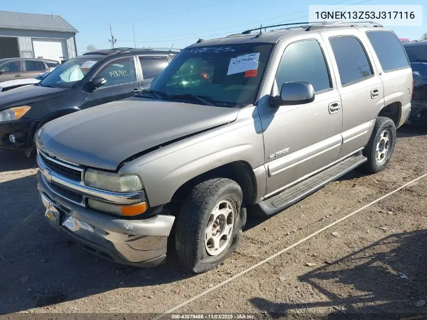 1GNEK13Z53J317116 2003 Chevrolet Tahoe Lt