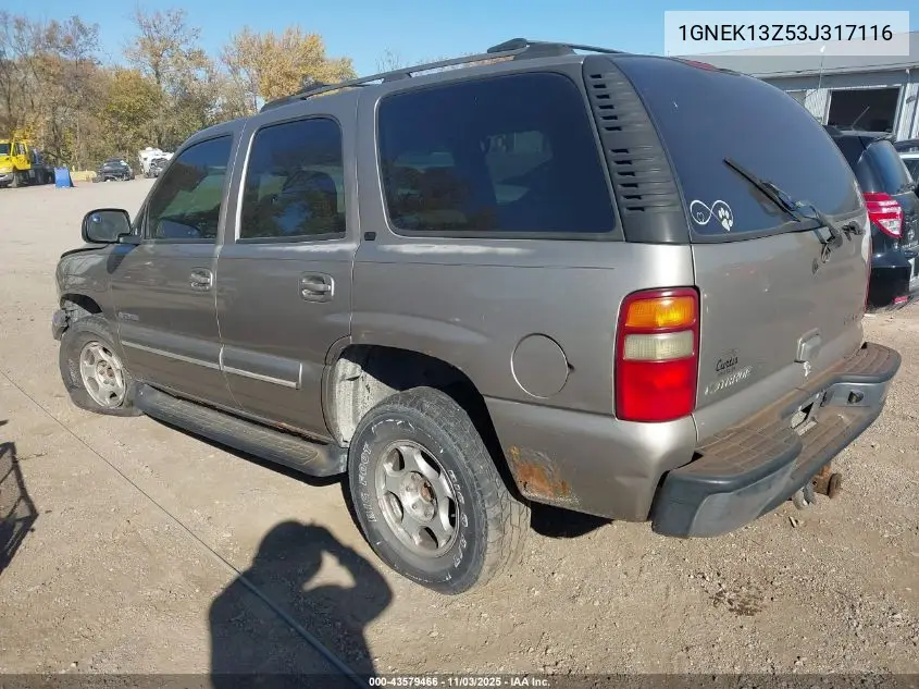 1GNEK13Z53J317116 2003 Chevrolet Tahoe Lt