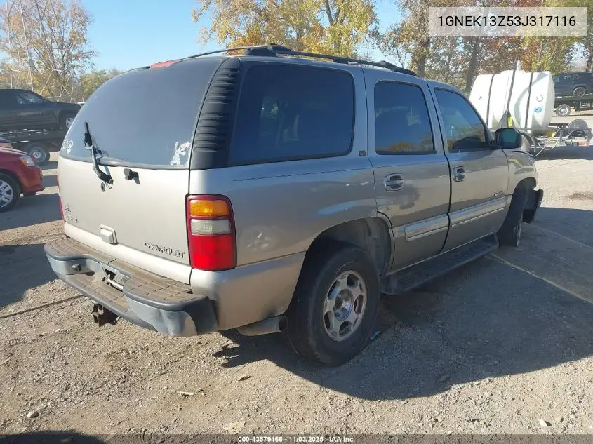 1GNEK13Z53J317116 2003 Chevrolet Tahoe Lt