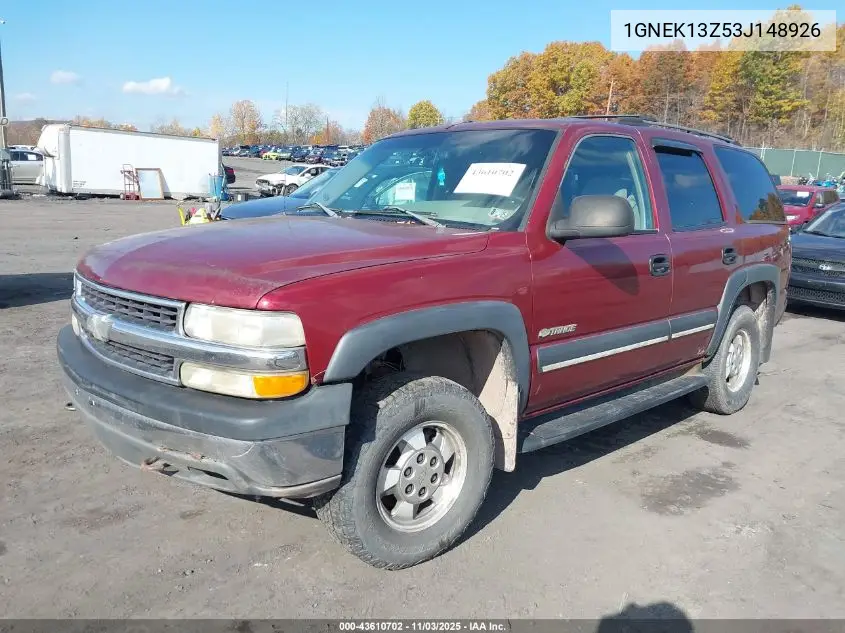 1GNEK13Z53J148926 2003 Chevrolet Tahoe Ls