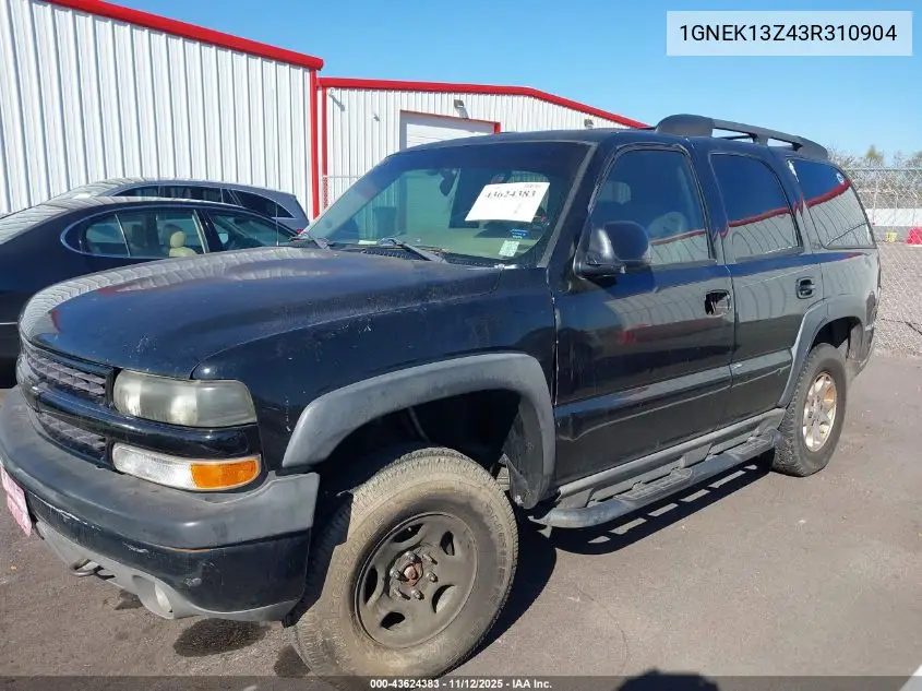 1GNEK13Z43R310904 2003 Chevrolet Tahoe Z71