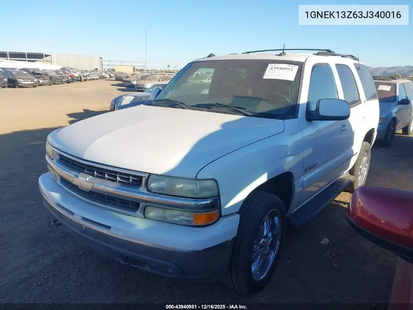 1GNEK13Z63J340016 2003 Chevrolet Tahoe Lt