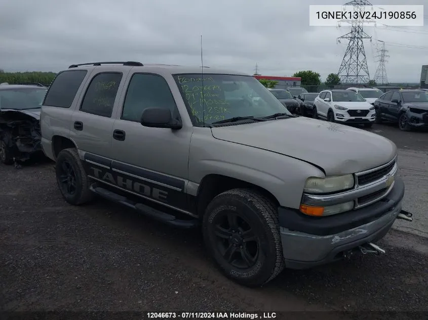 2004 Chevrolet Tahoe VIN: 1GNEK13V24J190856 Lot: 12046673