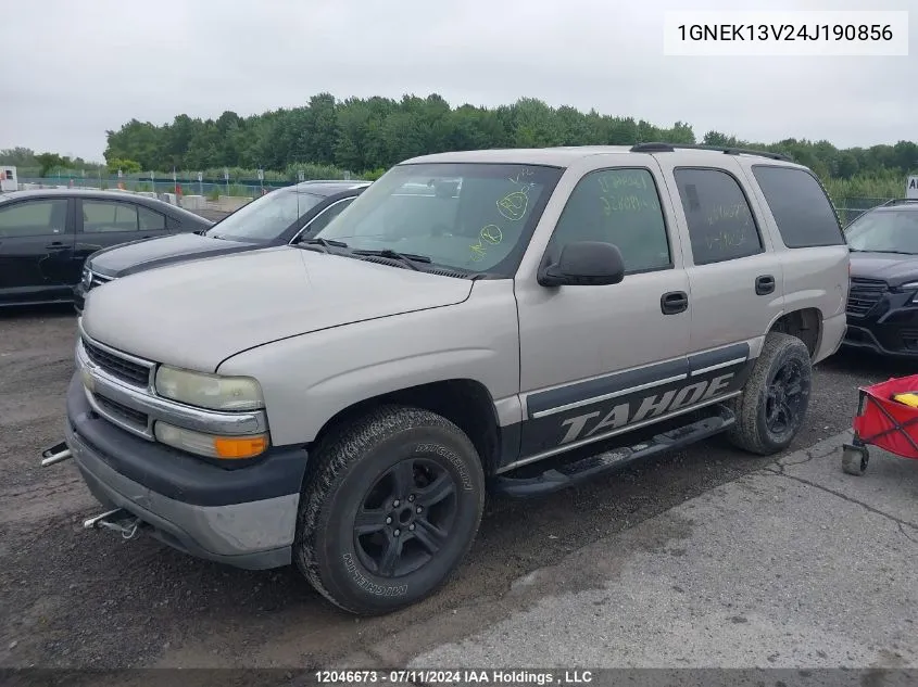 2004 Chevrolet Tahoe VIN: 1GNEK13V24J190856 Lot: 12046673