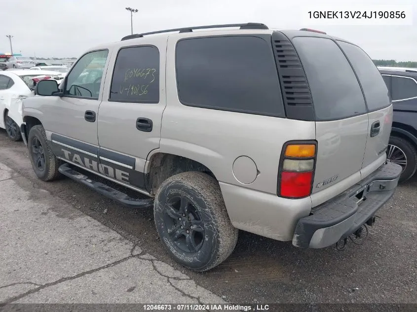 2004 Chevrolet Tahoe VIN: 1GNEK13V24J190856 Lot: 12046673