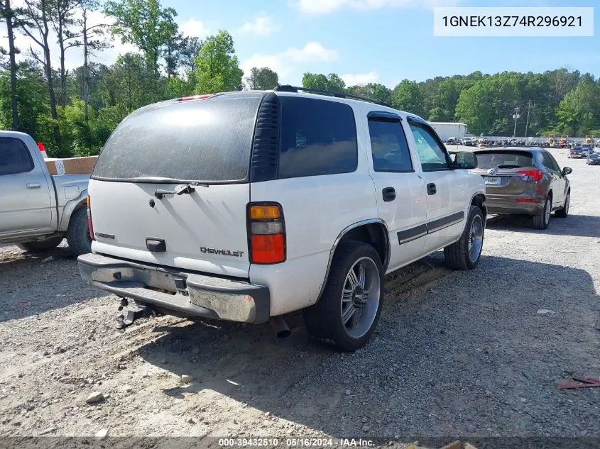 2004 Chevrolet Tahoe Ls VIN: 1GNEK13Z74R296921 Lot: 39432510