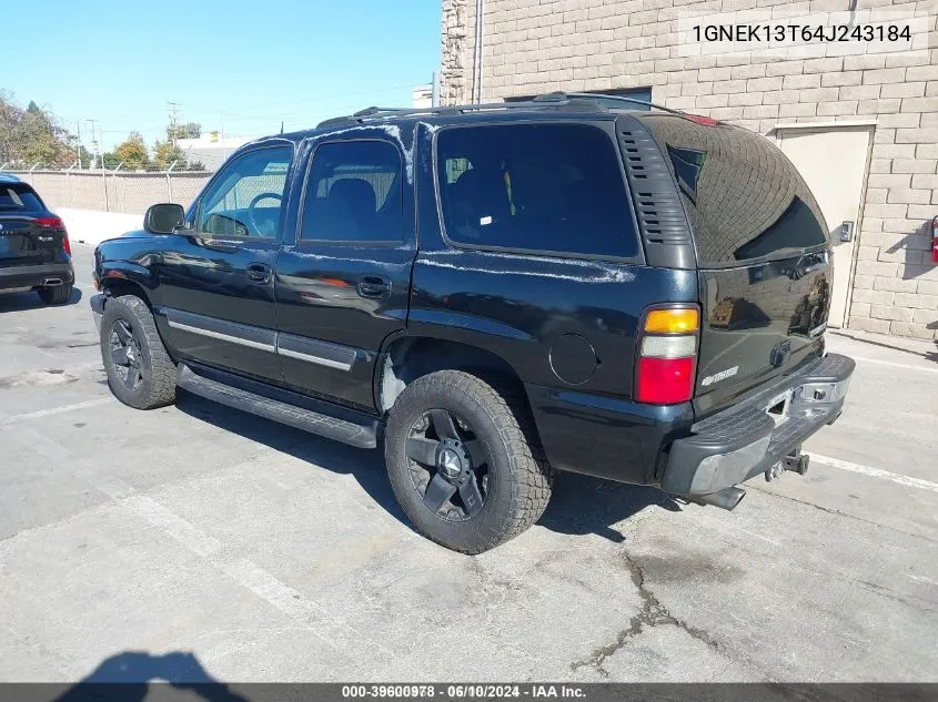 2004 Chevrolet Tahoe Lt VIN: 1GNEK13T64J243184 Lot: 39600978