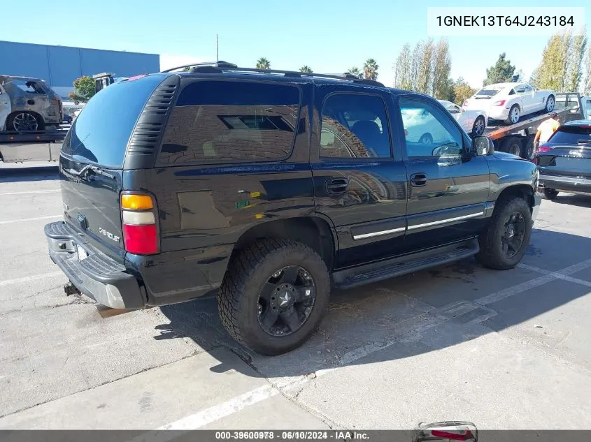 1GNEK13T64J243184 2004 Chevrolet Tahoe Lt