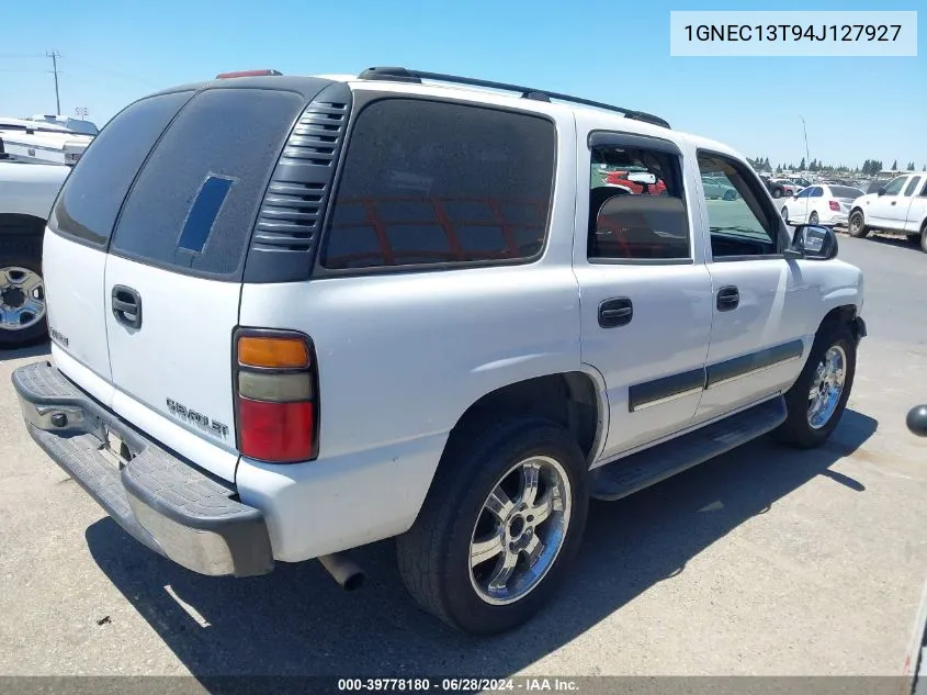 2004 Chevrolet Tahoe Ls VIN: 1GNEC13T94J127927 Lot: 39778180