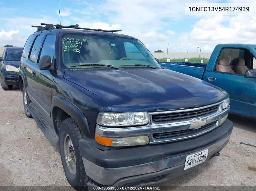 2004 Chevrolet Tahoe Ls VIN: 1GNEC13V54R174939 Lot: 39853953