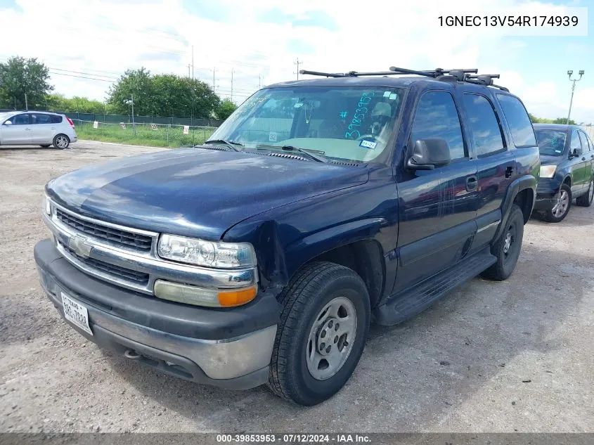 2004 Chevrolet Tahoe Ls VIN: 1GNEC13V54R174939 Lot: 39853953