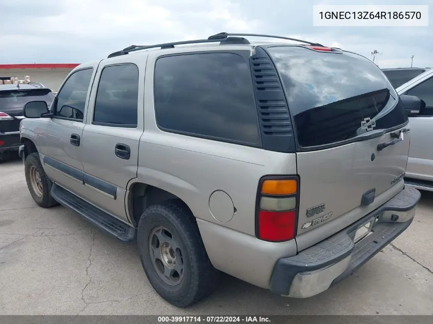 2004 Chevrolet Tahoe Ls VIN: 1GNEC13Z64R186570 Lot: 39917714