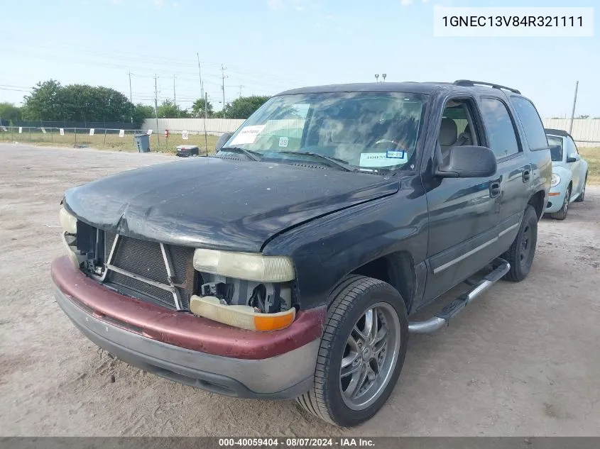 2004 Chevrolet Tahoe Ls VIN: 1GNEC13V84R321111 Lot: 40059404