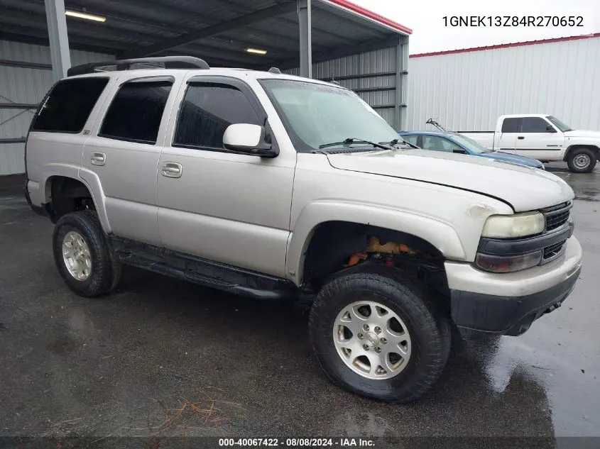 2004 Chevrolet Tahoe Z71 VIN: 1GNEK13Z84R270652 Lot: 40067422