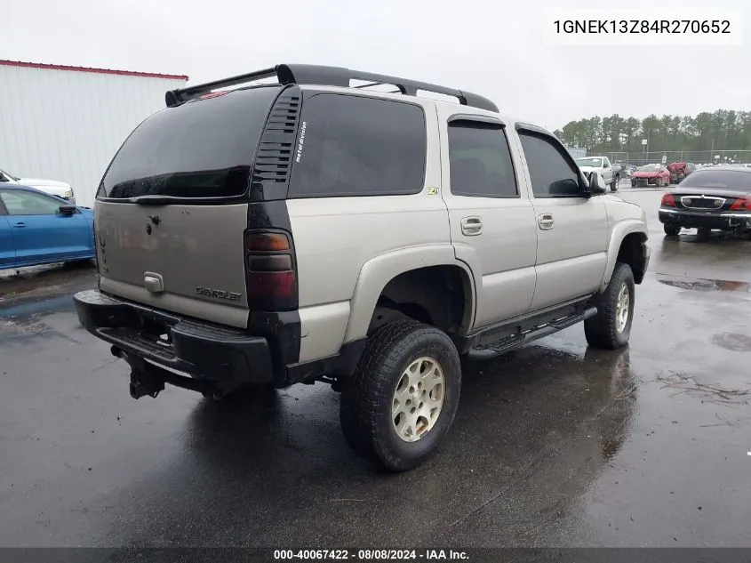 2004 Chevrolet Tahoe Z71 VIN: 1GNEK13Z84R270652 Lot: 40067422