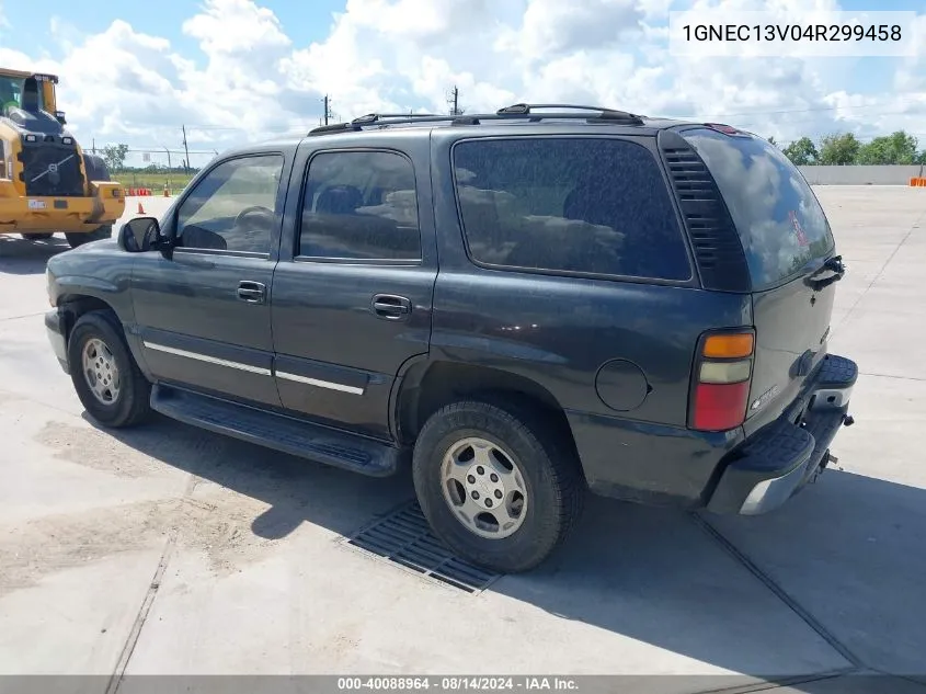 2004 Chevrolet Tahoe Ls VIN: 1GNEC13V04R299458 Lot: 40088964