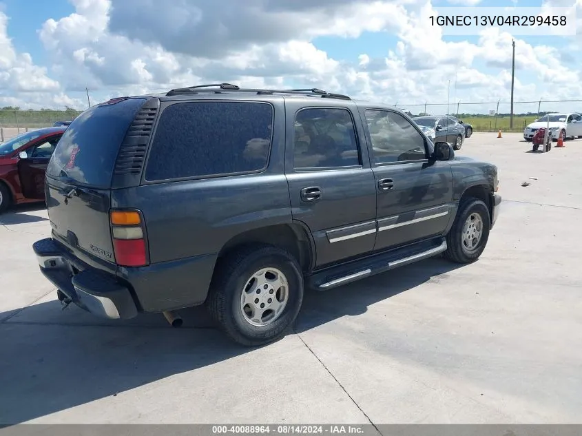 2004 Chevrolet Tahoe Ls VIN: 1GNEC13V04R299458 Lot: 40088964