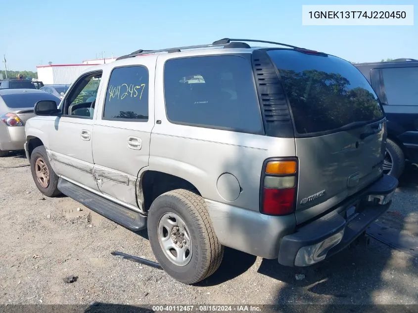 2004 Chevrolet Tahoe Lt VIN: 1GNEK13T74J220450 Lot: 40112457