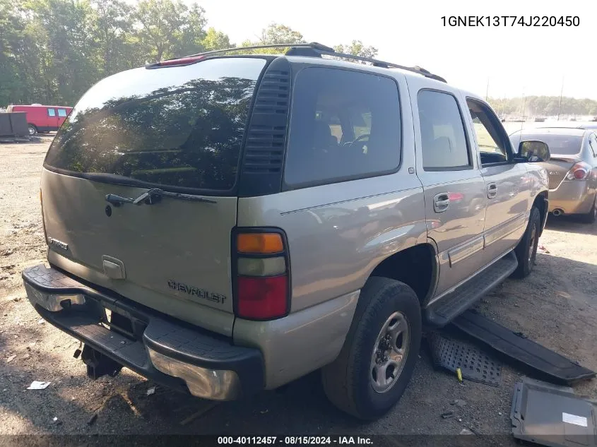 2004 Chevrolet Tahoe Lt VIN: 1GNEK13T74J220450 Lot: 40112457