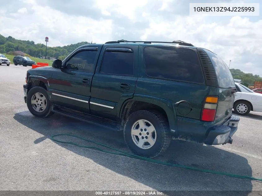 2004 Chevrolet Tahoe Lt VIN: 1GNEK13Z94J225993 Lot: 40127557