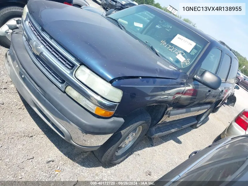 2004 Chevrolet Tahoe Ls VIN: 1GNEC13VX4R138955 Lot: 40172720